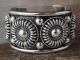 Native American Navajo Indian Sterling Silver Ribbed Bracelet Signed Thomas Charley