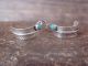 Navajo Indian Sterling Silver & Turquoise Feather Hoop Earrings by Davis