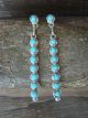 Zuni Sterling Silver & Turquoise Row Post Dangle Earrings - Kaammasee