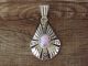 Native American Jewelry Sterling Silver Pink Opal Pendant by Attakai