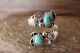 Native American Jewelry Sterling Silver Floral Turquoise Adjustable Ring - Belin