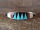 Zuni Sterling Silver Turquoise Inlay Bracelet by Cena Weebothee