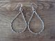 Navajo Indian Sterling Silver Twisted Wire Hoop Dangle Earrings by Tsosie