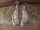 Navajo Indian Hand Stamped Sterling Silver Feather Earrings by Yazzie