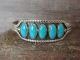 Navajo Sterling Silver & Turquoise Row Bracelet Signed Darrell Morgan