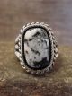 Navajo Indian Sterling Silver & White Buffalo Turquoise Ring - Vandever - Size 9.5
