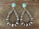 Sterling Silver Navajo Pearl & Turquoise Post Dangle Loop Earrings - Kenneth