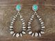 Sterling Silver Navajo Pearl & Turquoise Post Dangle Loop Earrings - Kenneth