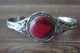 Native American Jewelry Nickel Silver Red Howlite Bracelet by Phoebe Tolta