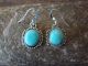 Navajo Indian Sterling Silver Turquoise Dangle Earrings by Jan Mariano