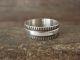 Navajo Hand Stamped Sterling Silver Ring - Bruce Morgan - Size 7