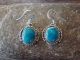 Navajo Indian Sterling Silver Turquoise Dangle Earrings by Jan Mariano
