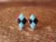 Zuni Sterling Silver Turquoise Onyx Post Earrings - Doreen Luarkie