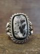 Navajo Indian Sterling Silver & White Buffalo Turquoise Ring - Vandever - Size 11.5