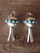 Navajo Sterling Silver Turquoise Squash Blossom Dangle Earrings! by M. Smith