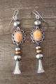 Navajo Sterling Silver Spiny Oyster Blossom Dangle Earrings! P. Yazzie