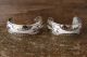 Navajo Indian Sterling Silver Stamped Hoop Earrings - Tahe