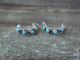 Zuni Indian Jewelry Sterling Silver & Turquoise Hoop Earrings