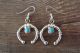 Navajo Indian Turquoise Sterling Silver Cast Naja Dangle  Earrings - Thomas