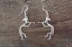 Navajo Indian Turquoise Sterling Silver Cast Kokopelli Dangle Earrings 