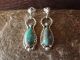 Navajo Indian Sterling Silver Turquoise Post Dangle Earrings Signed Verley Betone
