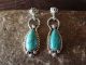 Navajo Indian Sterling Silver Turquoise Post Dangle Earrings Signed Verley Betone