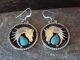 Navajo Indian Sterling Silver Horse Turquoise Earrings - G. Francisco