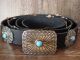 Navajo Indian Nickel Silver Turquoise Concho Belt - Jackie Cleveland