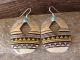 Navajo Indian Sterling Silver Turquoise Gold Fill Earrings - T&R Singer!