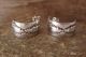 Navajo Indian Sterling Silver Stamped Hoop Earrings - Cadman