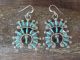 Zuni Sterling Silver & Turquoise Cluster Naja Dangle Earrings Signed Leekity