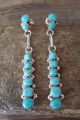 Zuni Indian Jewelry Sterling Silver Turquoise 8 Stone Earrings! Erma Esalalio
