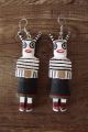 Navajo Indian Handcarved Hopi Clown Kachina Earrings! 