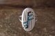 Navajo Indian Hand Stamped Sterling Silver Chip Inlay Turquoise and Coral Ring Size 8 - Yazzie
