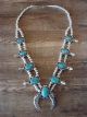Navajo Nickel Silver Turquoise Squash Blossom Necklace - BC