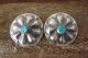 Native American Sterling Silver Turquoise Concho Post Earrings by Yazzie
