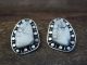 Navajo Sterling Silver & White Buffalo Turquoise Post Earrings - McCarthy