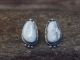 Navajo Sterling Silver & White Buffalo Turquoise Post Earrings - Sheena Jack