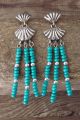 Navajo Indian Jewelry Sterling Silver Turquoise Tassel Earrings! 