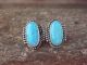 Navajo Sterling Silver Blue Opal Post Earrings by Jan Mariano