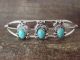 Navajo Sterling Silver TurquoiseLeaf Bracelet - Mark Barney