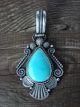 Navajo Sterling Silver Turquoise Pendant Signed Michael Calladitto