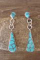Zuni Sterling Silver Turquoise Inlay Post Earrings! Johnson