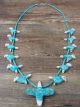  Hand Carved Turquoise Eagle Fetish Necklace by Matt Mitchell