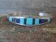 Zuni Sterling Silver Turquoise & Lapis Inlay Bracelet by Panteah