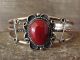 Native American Jewelry Nickel Silver Red Howlite Bracelet Bobby Cleveland