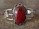 Native American Jewelry Nickel Silver Red Howlite Bracelet Bobby Cleveland