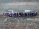 Navajo Indian Sterling Silver Purple Spiny Oyster Row Bracelet - Ernest Rangel