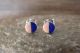 Native American Sterling Silver Lapis and Pink Shell Post Earrings! Handmade! 