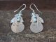 Navajo Jewelry Stamped Sterling Silver & Opal Feather Earrings - Francisco